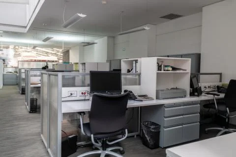 Office virus without workers by the crown quarantine. Stock Photos