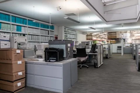 Office virus without workers by the crown quarantine. Stock Photos