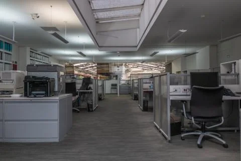 Office virus without workers by the crown quarantine. Stock Photos