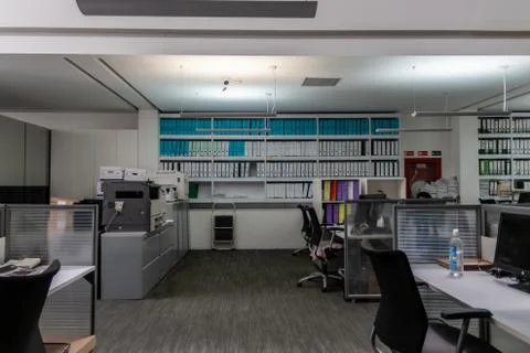 Office virus without workers by the crown quarantine. Stock Photos