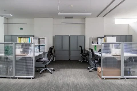 Office virus without workers by the crown quarantine. Foto stock
