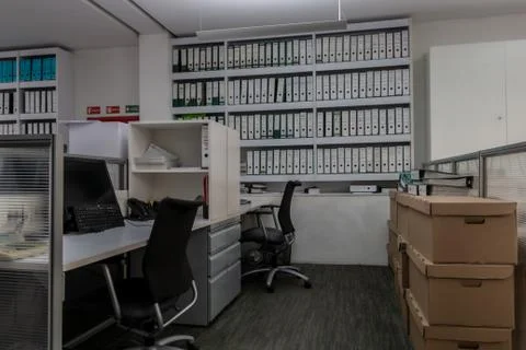 Office virus without workers by the crown quarantine. Stock Photos