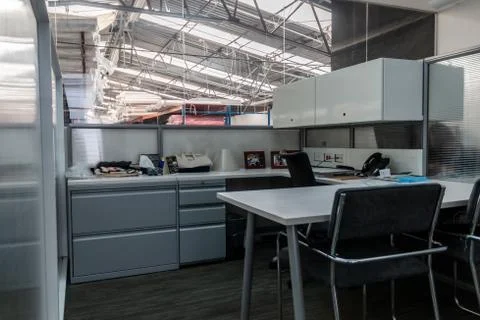 Office virus without workers by the crown quarantine. Foto stock