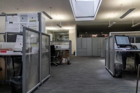 Office virus without workers by the crown quarantine. Stock Photos