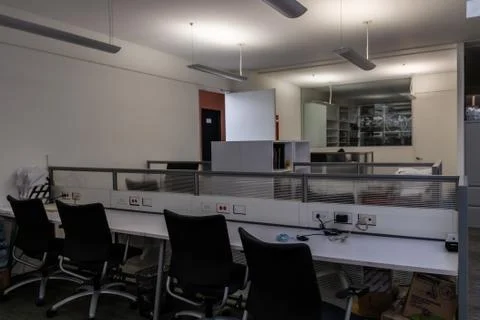 Office virus without workers by the crown quarantine. Stock Photos