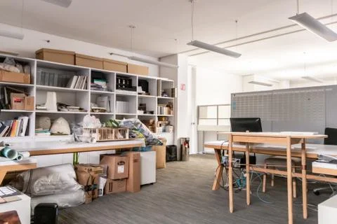 Office virus without workers by the crown quarantine. Stock Photos