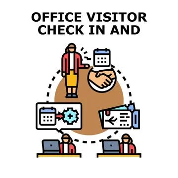 Office visitor check in and scheduling system Stock Illustration
