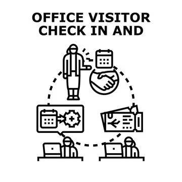 Office visitor check in and scheduling system Stock Illustration