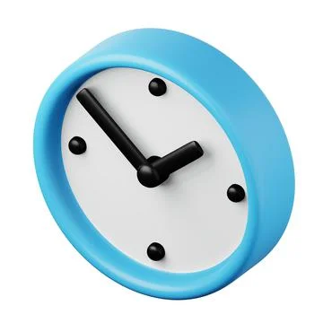 Office wall clock high quality 3D render illustration. Time management business Stock Illustration