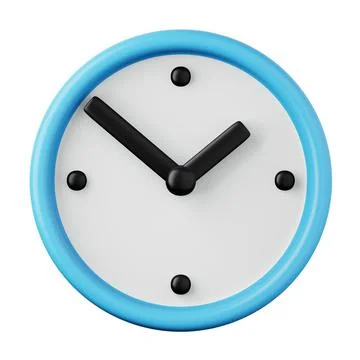 Office wall clock high quality 3D render illustration. Time management business Stock Illustration