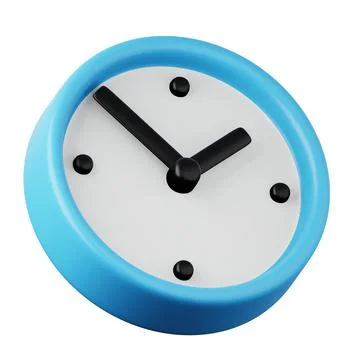 Office wall clock high quality 3D render illustration. Time management business Stock Illustration