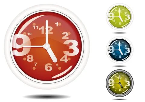 Office Wall Clock Stock Illustration