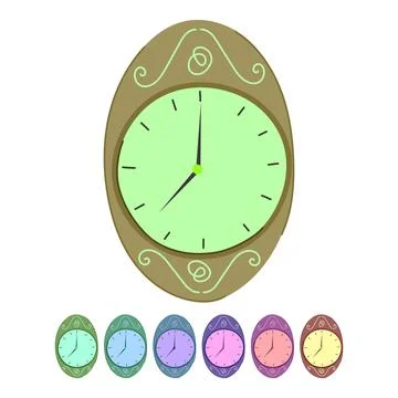 Office wall clock vector cartoon graphic Stock Illustration