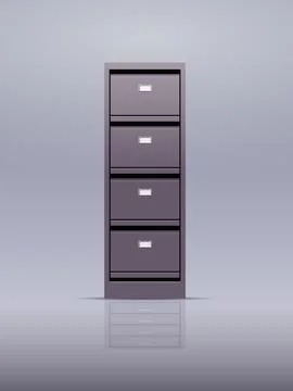 Office wall of filing cabinet document data archive storage folders for files Stock Illustration