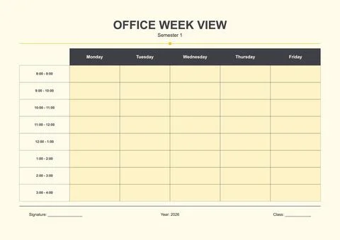 Office Weekly Planner Template Stock Illustration