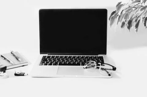 Office White Workplace Foto stock