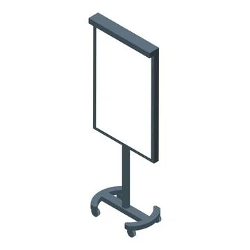 Office whiteboard is standing on wheels for presentation Stock Illustration