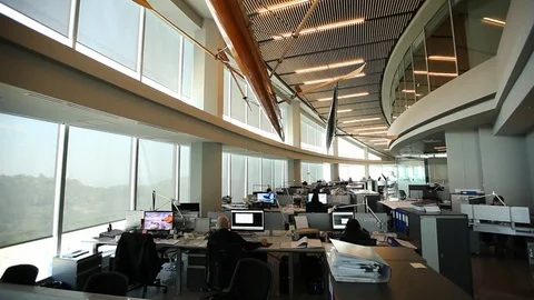 Office wide shot 스톡 동영상 77046731