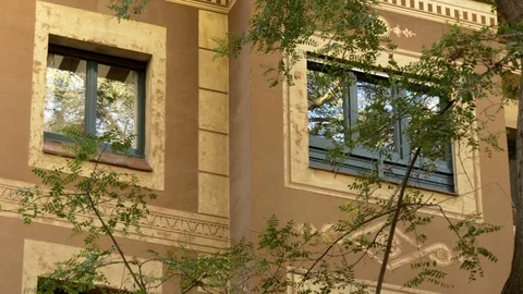 Office window in the gothic quarter of Barcelona, Spain. Stock Footage 127330080