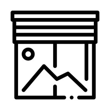 Office window icon vector outline illustration イラスト素材