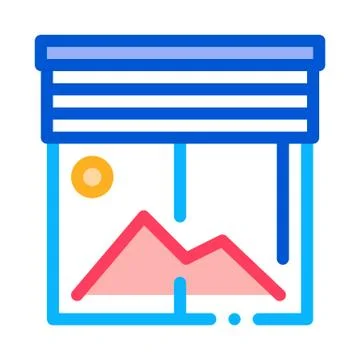 Office window icon vector outline illustration Stock Illustration