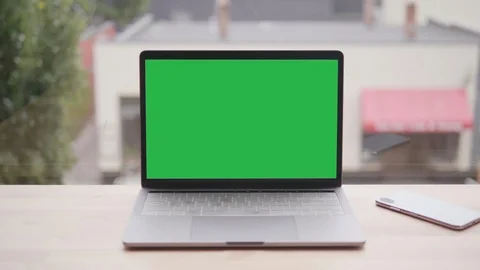 Office Window View, Mobile Phone and Computer Laptop Screen, Window Background Stock Footage 107506655