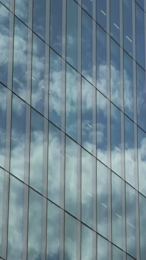 Office Windows With Clouds Reflection Time Lapse Stock Footage 328667890