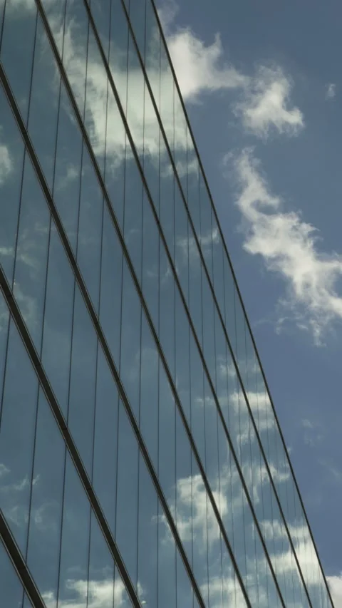 Office Windows With Clouds Reflection Time Lapse Stock Footage 329449594