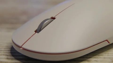 Office wireless mouse close-up, camera movement Stock Footage 306150103