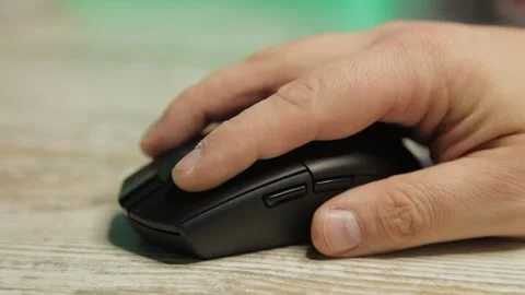 Office wireless mouse close-up, camera movement Stock Footage 306150171