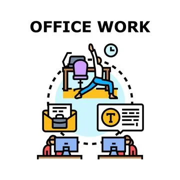 Office work and business activity concept 스톡 일러스트