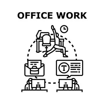 Office work and business activity concept Stock Illustration