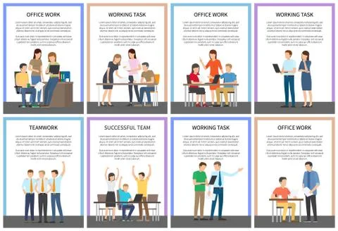 Office Work and Working Task Vector Illustration Illustrazione stock