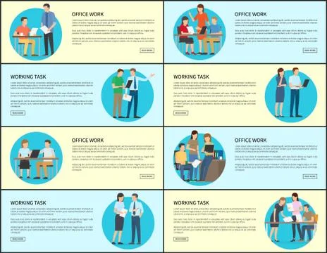 Office Work and Working Task Vector Illustration イラスト素材