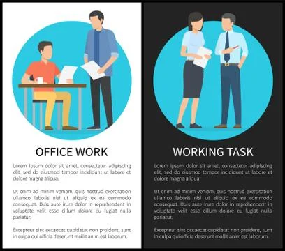 Office Work and Working Task Vector Illustration 스톡 일러스트