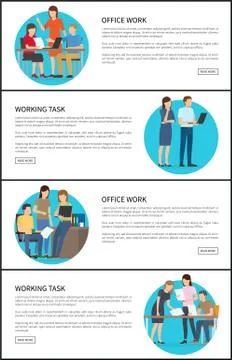 Office Work and Working Task Vector Illustration Stock Illustration