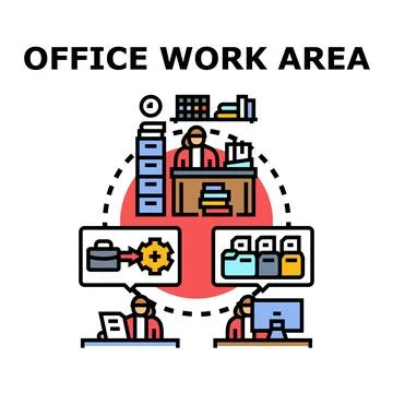 Office work area business process management system 스톡 일러스트