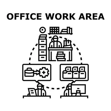 Office work area business process management system イラスト素材