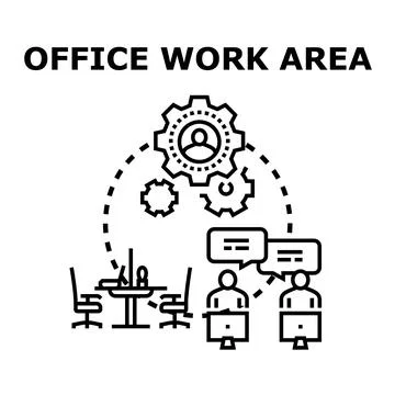 Office work area concept collaborating colleagues 스톡 일러스트