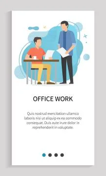 Office Work Boss with Worker, Man and Employee Illustrazione stock