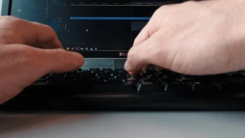 Office Work Close Up Keyboard Using Hand Stock Footage 339967417