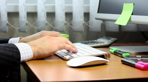 Office Work on a Computer Stock Footage