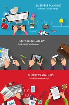 Office work concept flat design Stock Illustration