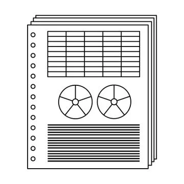 Office work elements black and white 스톡 일러스트