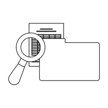 Office work elements black and white 스톡 일러스트