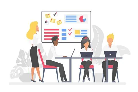 Office work environment teamworking performance 스톡 일러스트