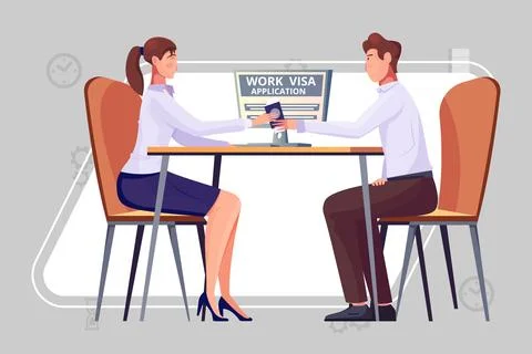 Office work environment teamworking performance Stock Illustration