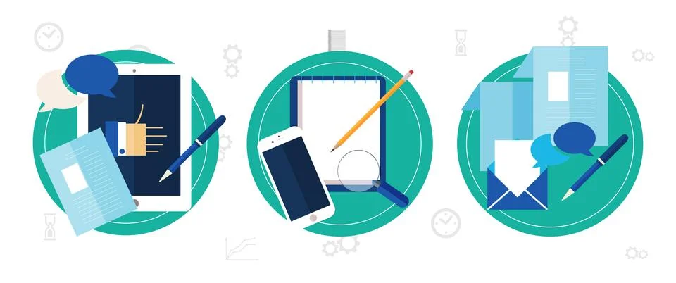 Office work environment teamworking performance Stock Illustration