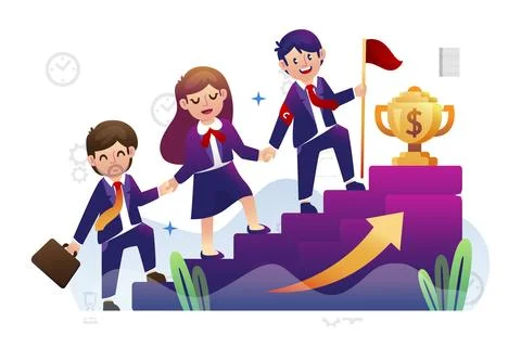 Office work environment teamworking performance Stock Illustration