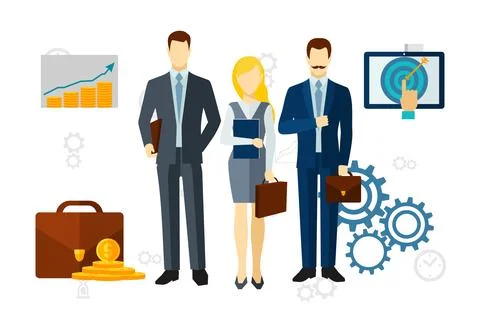 Office work environment teamworking performance Stock Illustration